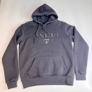 Paris Hoodie Women Medium France Pocket Relaxed Sweatshirt Eiffel Tower Core Ex